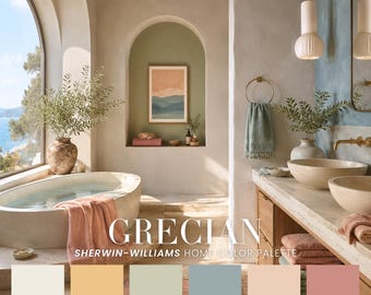 Grecian Sherwin-Williams Home Color Palette | Interior Paint Scheme (PDF)