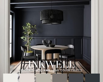 Inkwell Sherwin-Williams Whole House Color Scheme | Interior Paint Swatches (PDF Download)