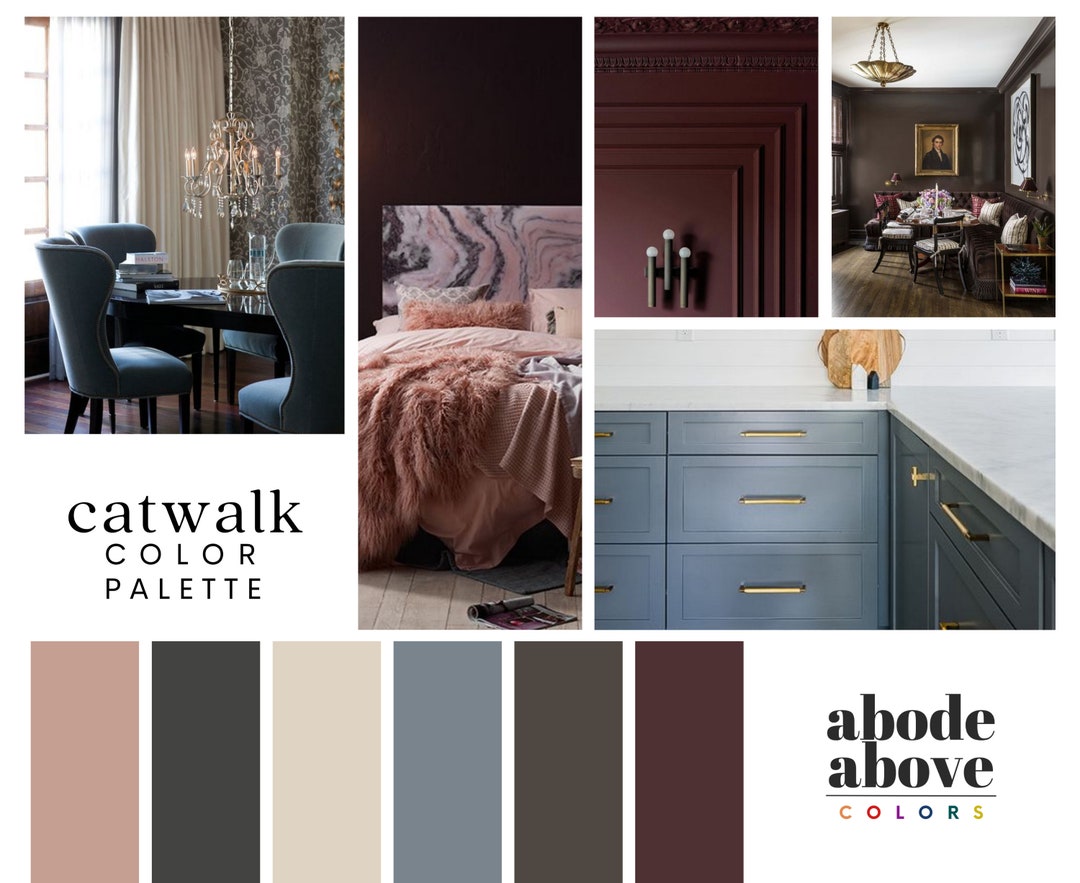 Catwalk Interior Design Color Palette With Hex Codes for - Etsy