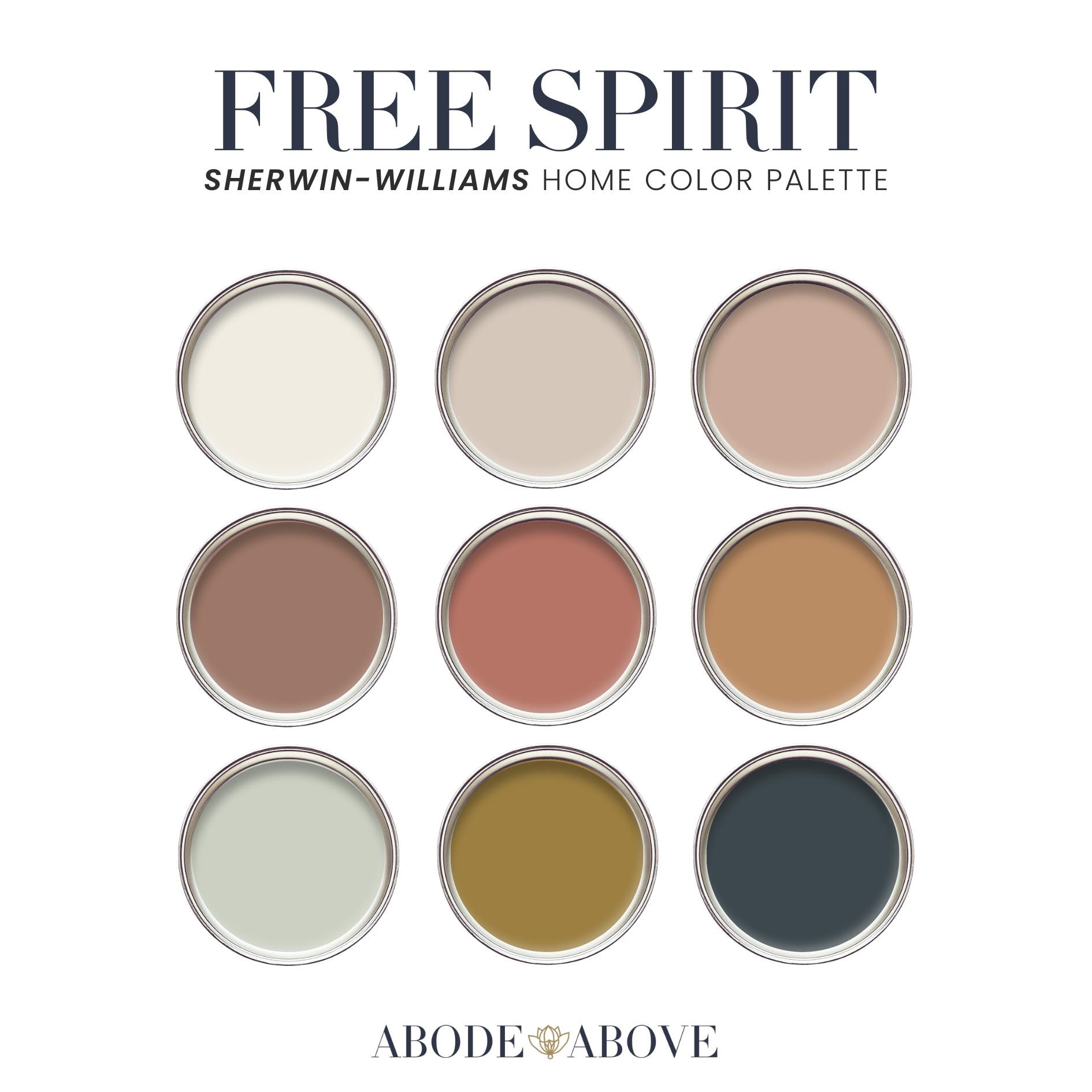 Free Spirit Sherwin-williams Bohemian Paint Color Palette