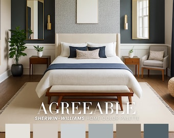 Agreeable Sherwin-Williams Farmhouse Color Palette | Neutral Paint Swatches (Digital Download)