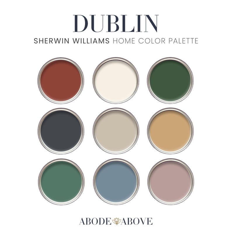 Dublin Home Color Palette | Sherwin Williams Rustic Scheme (PDF) - Etsy