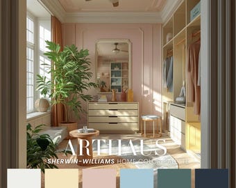 Arthaus Sherwin-Williams Mid-Century Whole House Color Scheme | Interior Paint Swatches (PDF Download)