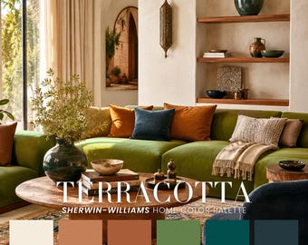 Terracotta Home Color Palette | Mediterranean Interior Paint Scheme (PDF)