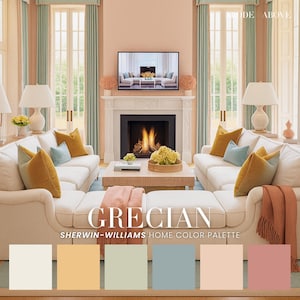 Grecian Sherwin-Williams Home Color Palette | Interior Paint Scheme (PDF)