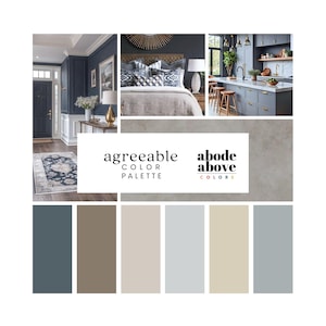 Agreeable - Home Color Palette | Sherwin Williams 2025 Whole House Color Scheme | Interior Paint Swatches | Gray, Slate, Taupe, Beige