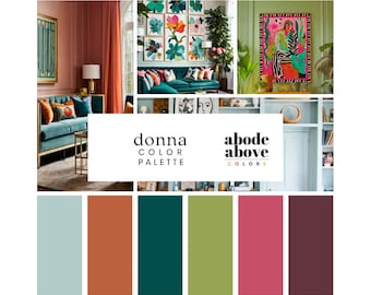 Donna - Home Color Palette | Sherwin Williams Whole House Color Scheme | Interior Paint Design | Magenta, Orange, Teal, Pink, Aqua