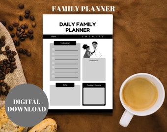 Family Planner,Printable daily family planner,Weekly family planner,Printable Template, Family Schedule,Kids Schedule, Family Calendar PDF.