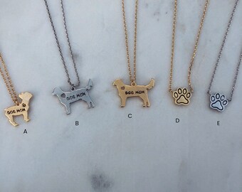 Paw Print Necklace, Animal Paw Necklace, Animal Lover, Dog Necklace