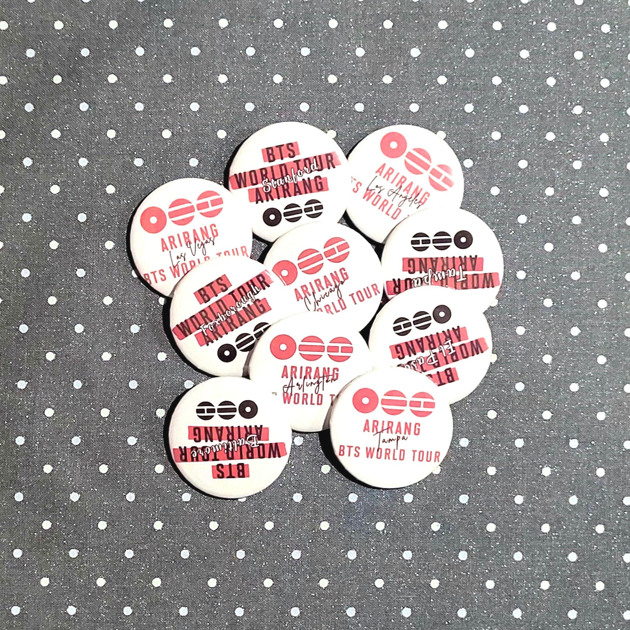 BT21 K-Pop BTS 9-Piece Button Pin Set - 1 Inch Pin Back, Concert & Fan