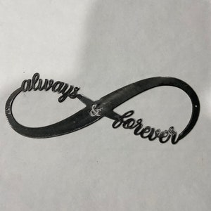 Always and Forever Infinity Love Metal Sign Anniversary or Wedding Present.