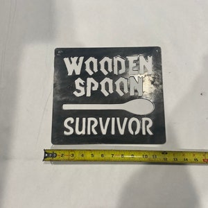 Funny Sign Wooden Spoon Survivor Kitchen Sign Cooking Sign