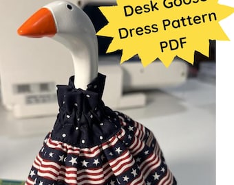 Desk Goose Dress B Sewing Pattern PDF | 7 Inch Goose Outfit | Mini Goose Clothes Pattern | DIY Desk Goose Costume | Printable Sewing Pattern