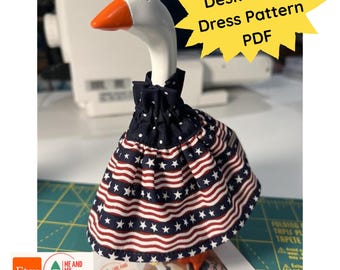Desk Goose Dress B Sewing Pattern PDF | 7 Inch Goose Outfit | Mini Goose Clothes Pattern | DIY Desk Goose Costume | Printable Sewing Pattern