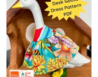 Desk Goose Dress Sewing Pattern PDF | 7 Inch Goose Outfit | Mini Goose Clothes Pattern | DIY Desk Goose Costume | Printable Sewing Pattern