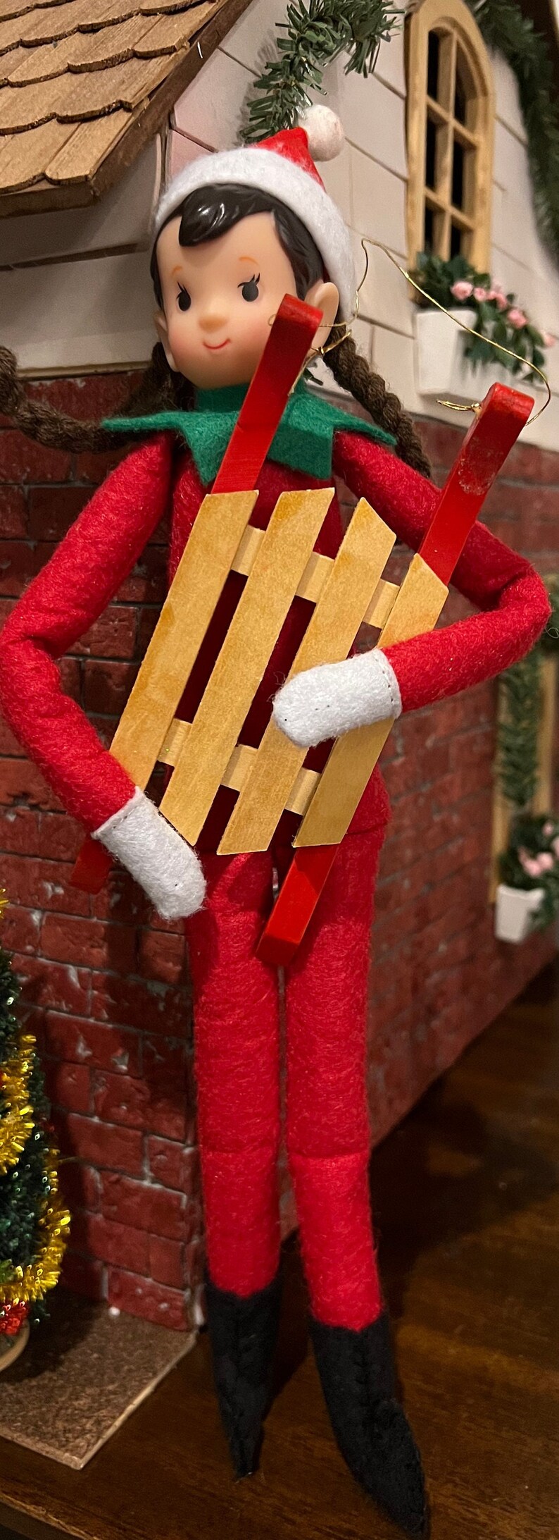 Elfsized Snow Sled Christmas Elf Prop Etsy
