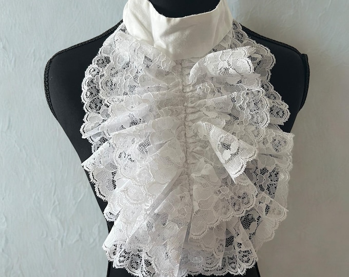 Vintage Men’s Colonial Lace Jabot – 18th Century Style Neck Ruff ...