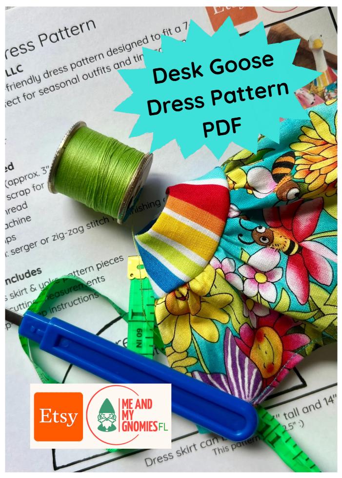 Desk Goose Dress Sewing Pattern A PDF | 7 Inch Goose Outfit | Mini ...