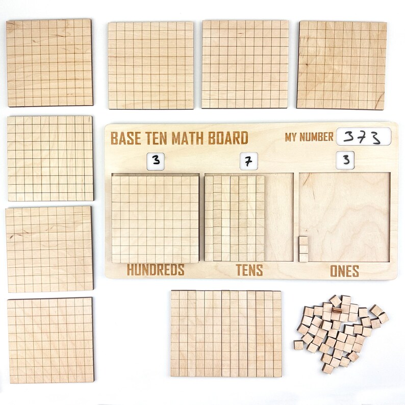 Wooden Base 10 Math Board, Math Manipulatives, Learning Number of ...