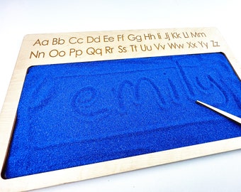Wooden Letter Learning Sand Tray, Homeschool and Preschool Materials, Developing Writing Skills, Alphabet Writing Tray, Montessori Materials