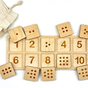 Numbers Learning Board, Montessori Toddler Learning Activity Toy, Homeschool resources, Natural Educational Toy ,Numbers Montessori