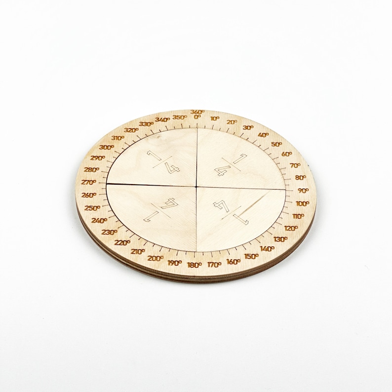 Wooden Fraction Learning Circle Kit, Math Education Toolset, Math ...