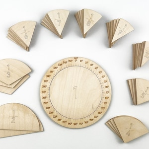 Wooden Fraction Learning Circle Kit, Math Education ToolSet, Math Manipulative, Homeschool and Classroom Teaching Aid for Kid,Back to School