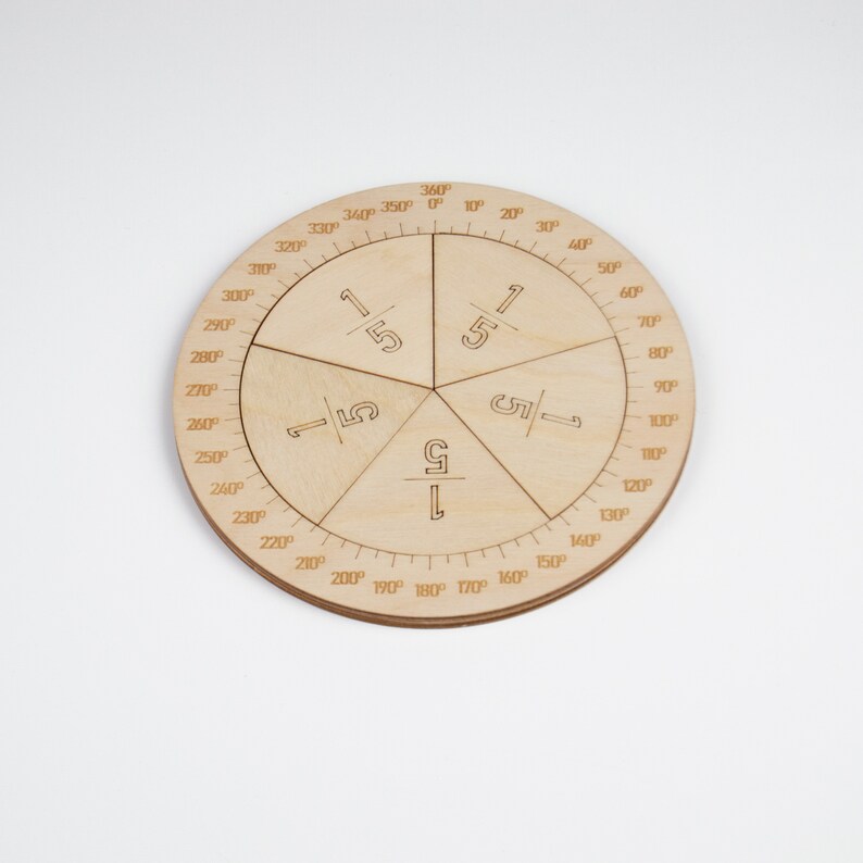 Wooden Fraction Learning Circle Kit Math Education Toolset - Etsy