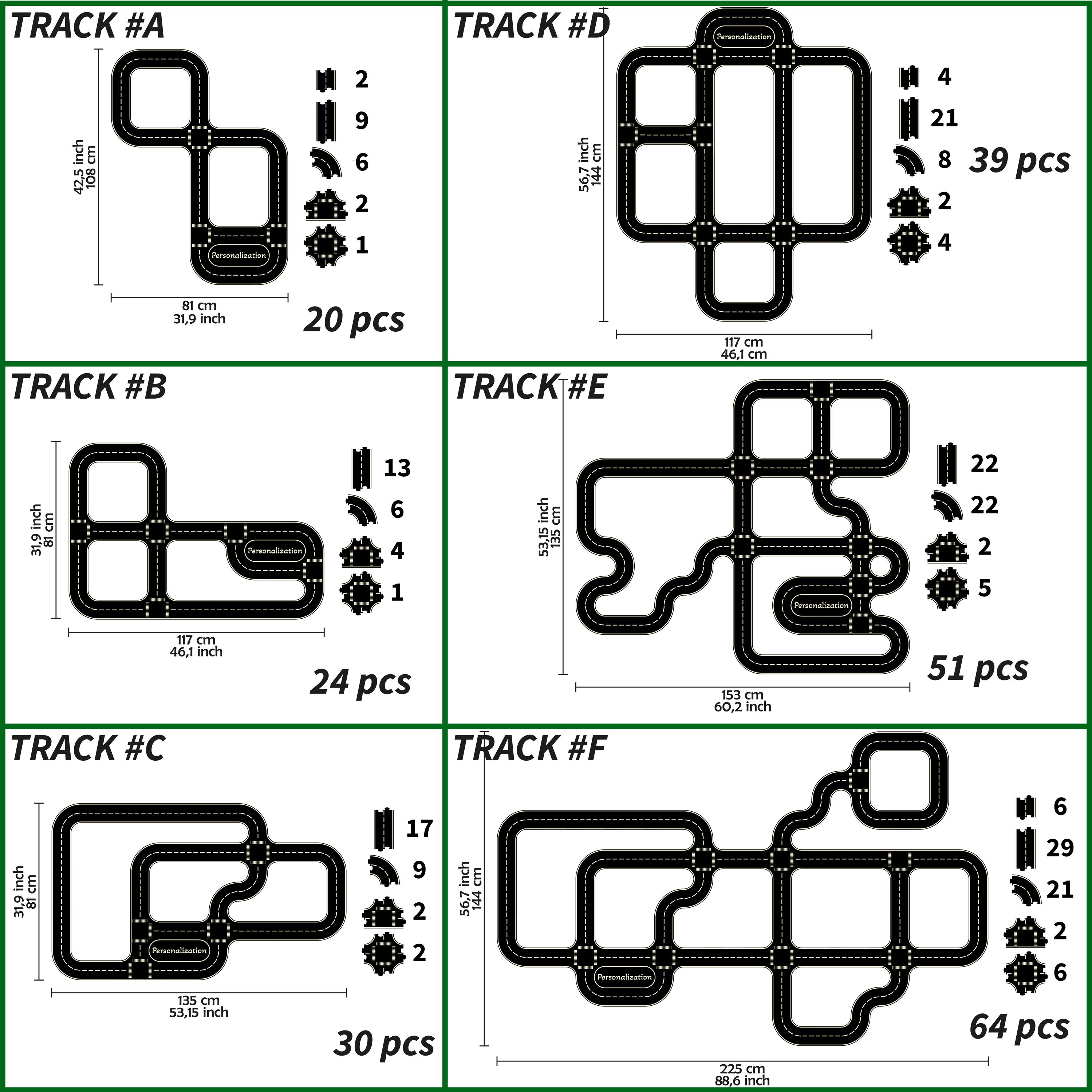 Basic Car Track Rd Montessori Wooden Car Track | Road Puzzle for Toy Cars | Toy Road ...