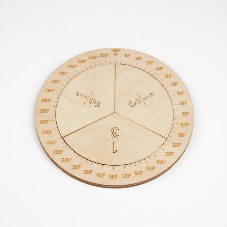 Wooden Fraction Learning Circle Kit Math Education Toolset - Etsy