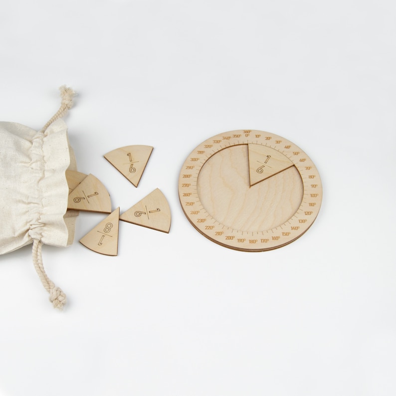 Wooden Fraction Learning Circle Kit Math Education Toolset - Etsy