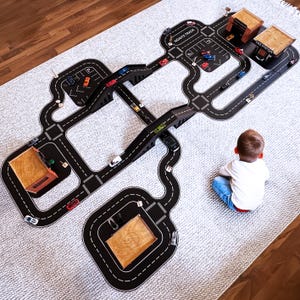 Personalizable Wooden Car Track: Road Track for HotWheels, Race Car Track, Toddler Gift, Grandson present, Car Track Playset, Christmas gift