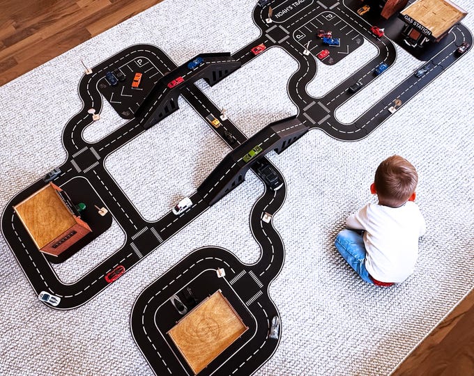 Personalizable Wooden Car Track: Road Track for HotWheels, Toddler Gift, Grandson Present, Car Track Playset, Hot Wheels- Race Track