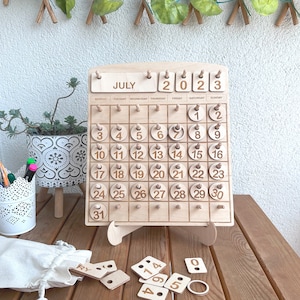 Wooden Toddler Calendar, Montessori Learning Toy, Homeschool Calendar, Days and Months Chart, Educational Gift for Kids, Back to School