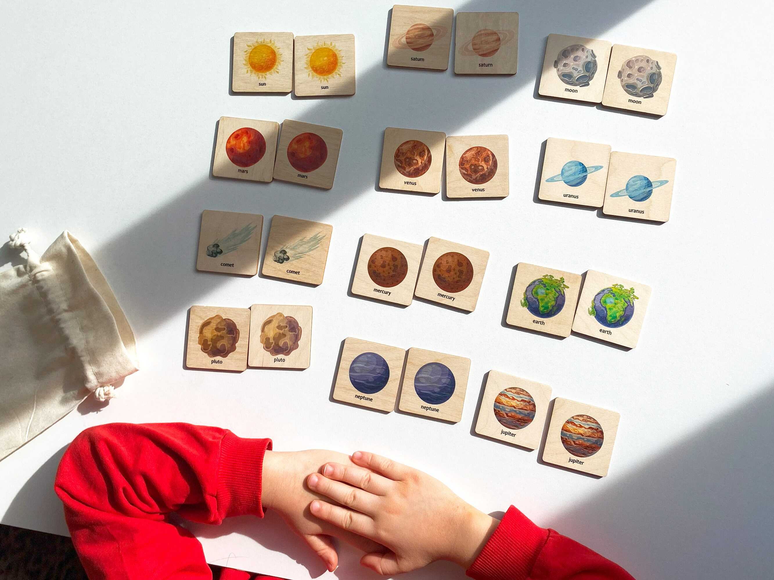Montessori Wooden Space Solar System Memory Game | Homeschool ...