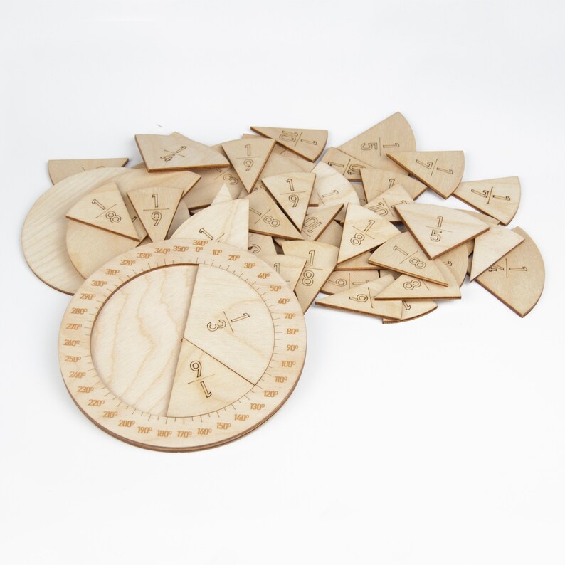 Wooden Fraction Learning Circle Kit Math Education Toolset - Etsy