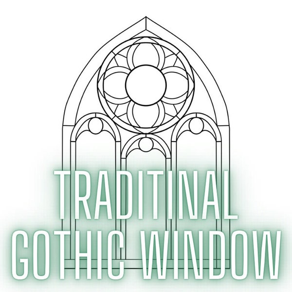 Traditional Gothic Stained Glass Window Panel Digital Download Pattern