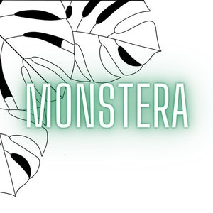 Corner Monstera Stained Glass Pattern Printable Download