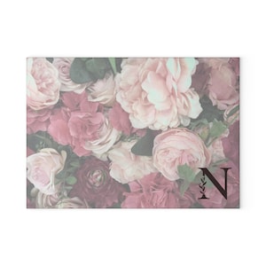 Floral Glass Cutting Board: Personalized Kitchen Decor