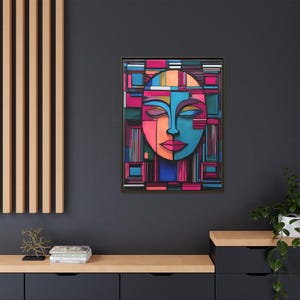 Abstract Face Canvas Art Print: Vibrant Colors, Modern Home Decor