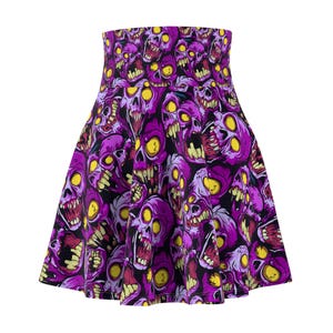 Zombie Skater Skirt: Vibrant Halloween Costume, Spooky Women's Apparel