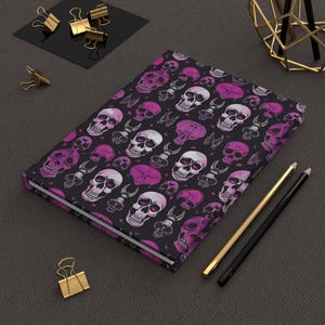 Pink Skull Gothic Journal: Macabre Matte Hardcover Notebook