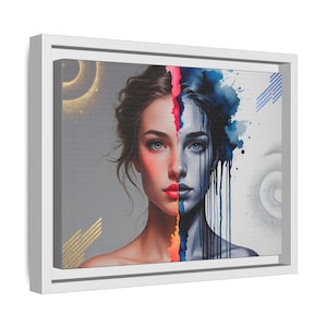 Framed Duality Portrait Art Print: Modern Gallery Wall Decor