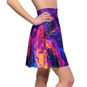Abstract Pretty Skirt, Comfortable Skater Skirt, Gorgeous Colors, Cute Gift, Summer Fashion, Women&#39;s Clothing, Modern