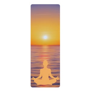 Sunset Peace Yoga Mat, Meditation Exercise Mat, Rubber Gym Equipment, Wellness Workout Pad, Fitness Stretching Accessory