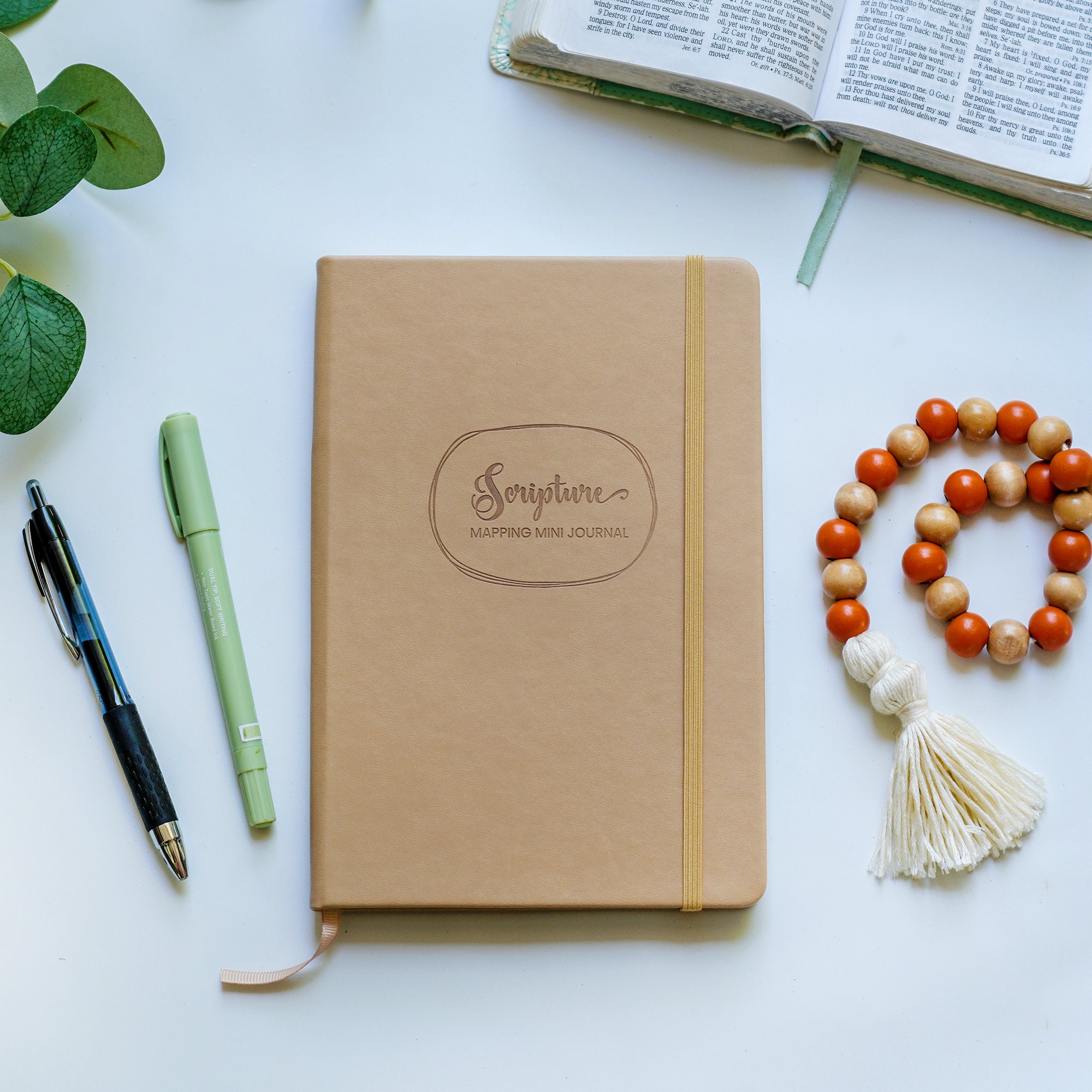 MINI Scripture Mapping Journal | Bible Verse Mapping | Christian Journal for Bible Study | Baby Brown