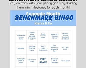 BENCHMARKBINGO | Bereik daadwerkelijk je jaardoelen! | Productiviteitstracker, mijlpaalmarkering | Type A People