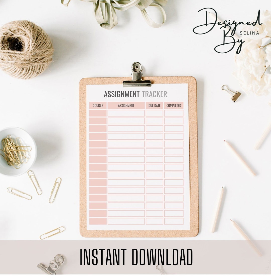 Assignment Tracker, Assignment Printable List, Homework Tracker ...