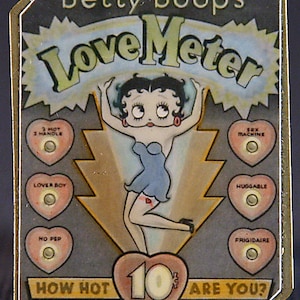 Betty Boop Love Meter pin wearable art brooch