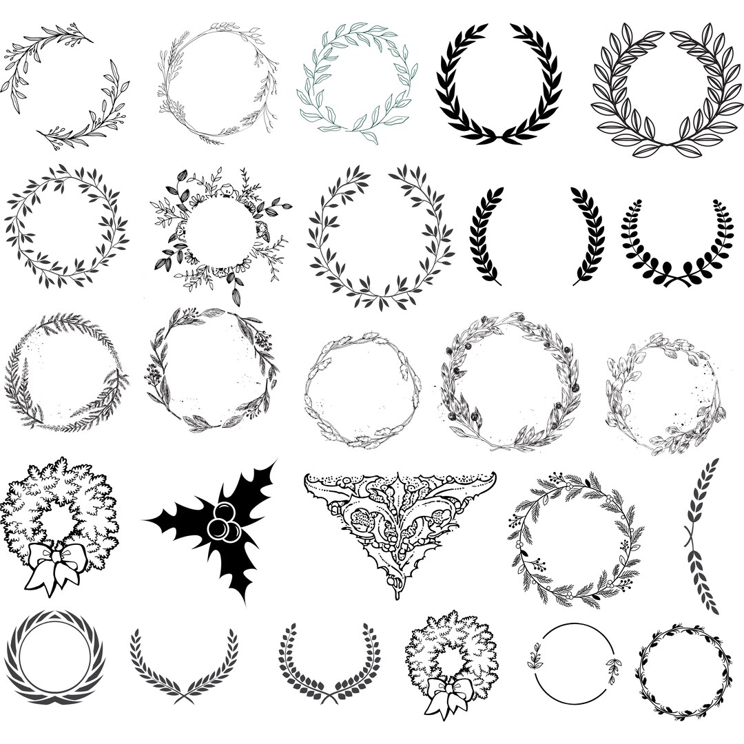 Wreath Svg Bundle Circle Svg Bundle Floral Wreath Svg - Etsy